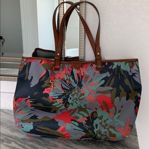 Beautiful Fossil Rachel Tote Bag Multicolor Floral
